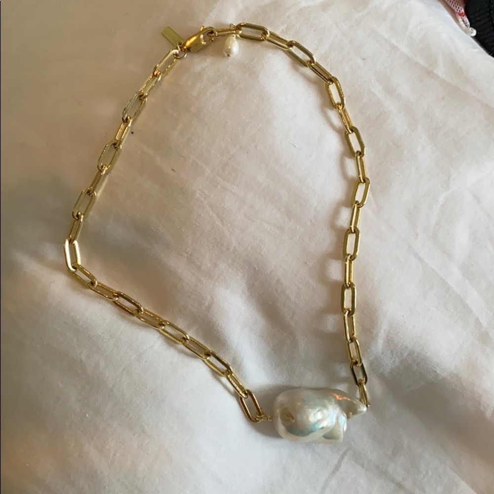 Gold chain with Pearl Necklace